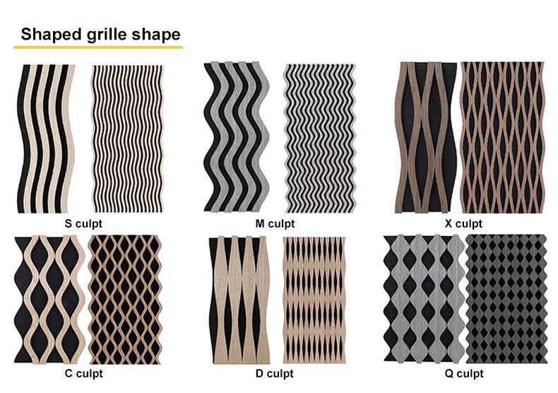 Master Acoustic High-end decorative sound insulation material Irregularly Shaped Wood Slat Panels pattern wood strip sound insulation board